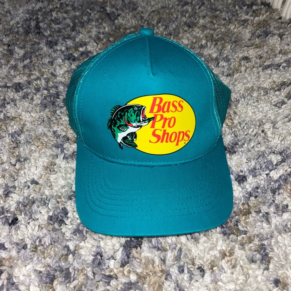 RARE Bass Pro Shops Teal ‘Gone Fishing’ Trucker Hat